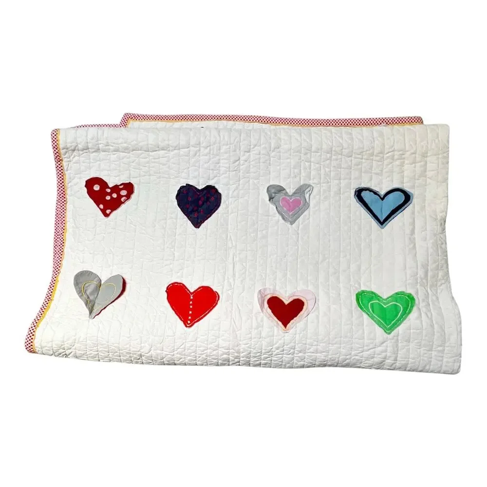 Hanna Andersson Heart Appliqué Crib Quilt